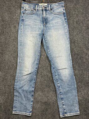 Denim Forum Jeans Womens 28 The Nico Mid Rise Skinny Crop Light Wash Stretch